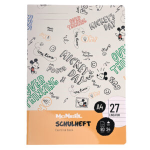 McNeill Schulheft DIN A4 mit Mickey-Maus-Motiv, Lineatur 27, tintenfestes FSC®-Papier und glänzender Umschlag – ideal für Schule & Disney-Fans