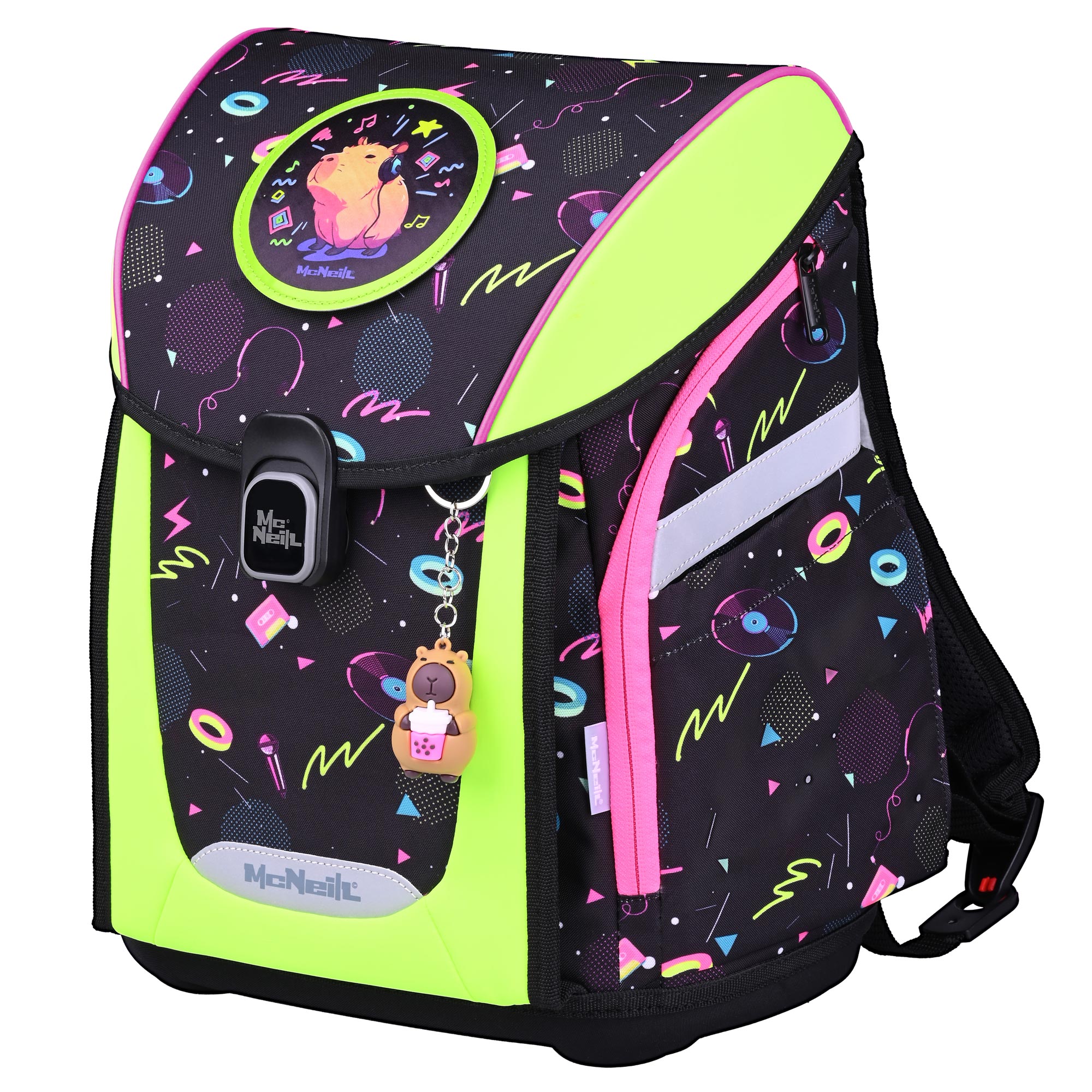McNeill Primo Capybar Schulranzen – 9-teiliges Set mit Brotdose, Trinkflasche & zwei McAddys – Bild 3
