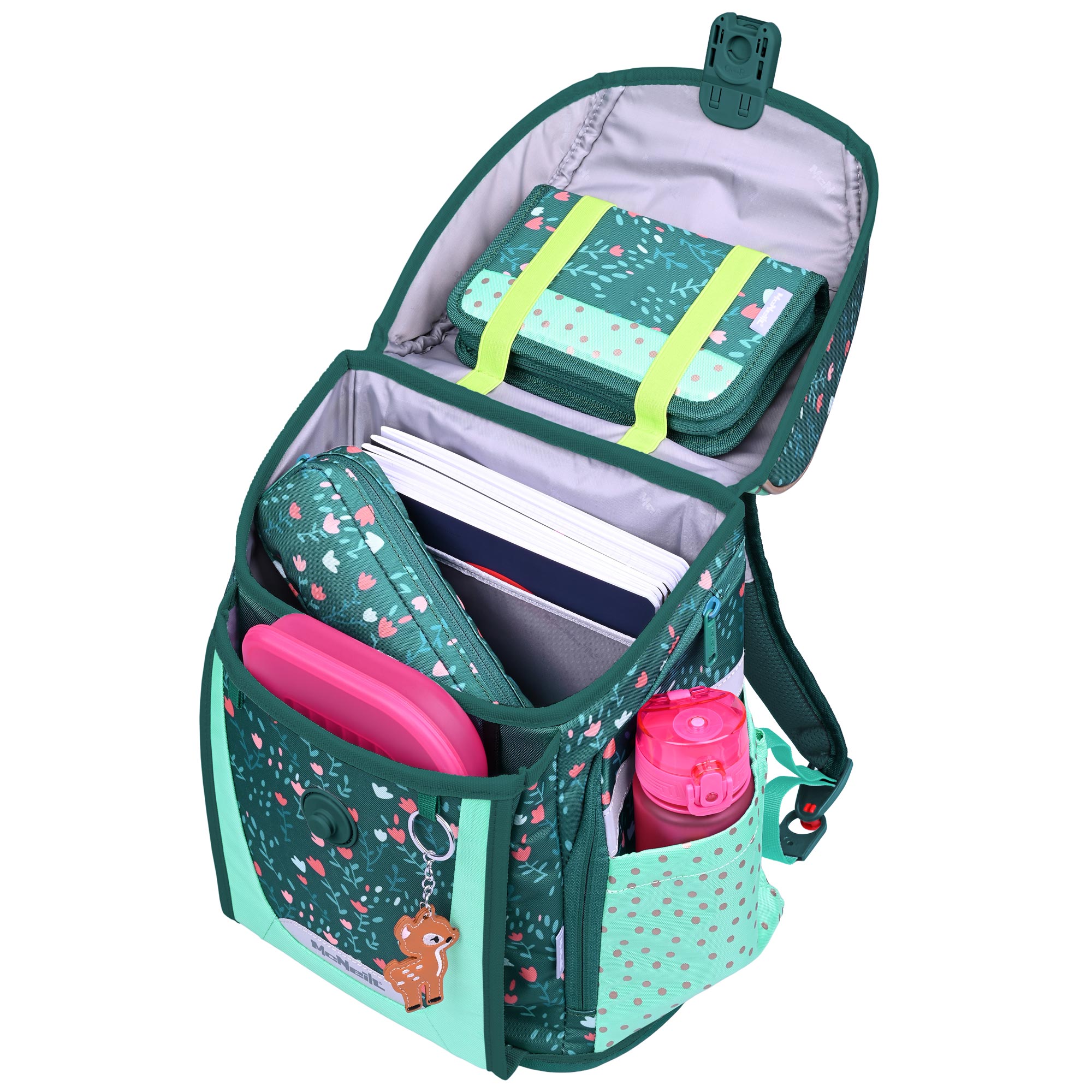 McNeill Primo Deary Schulranzen – 9-teiliges Set mit Brotdose, Trinkflasche & zwei McAddys – Bild 6