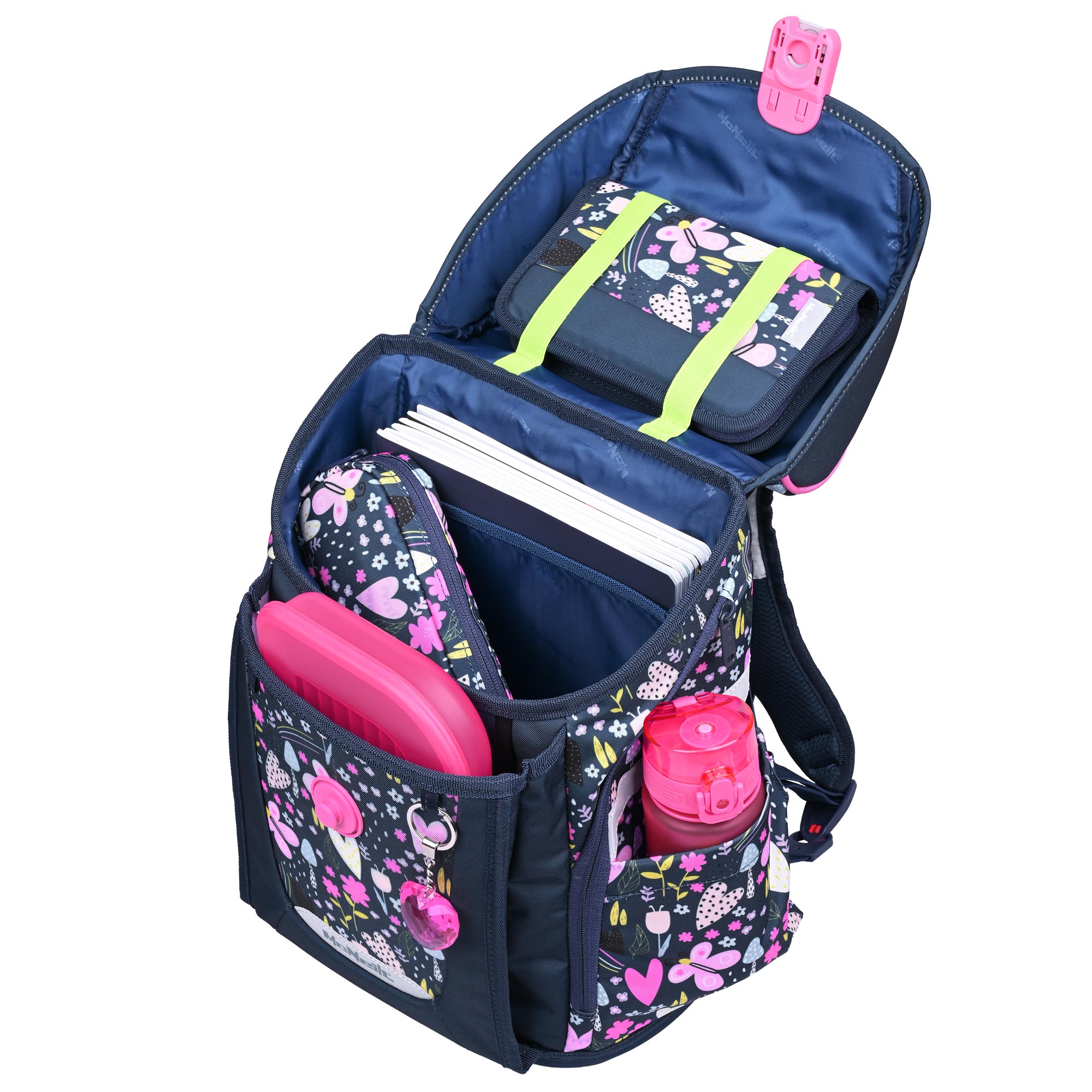 McNeill Primo In The Garden Schulranzen – 9-teiliges Set mit Brotdose, Trinkflasche & zwei McAddys – Bild 6