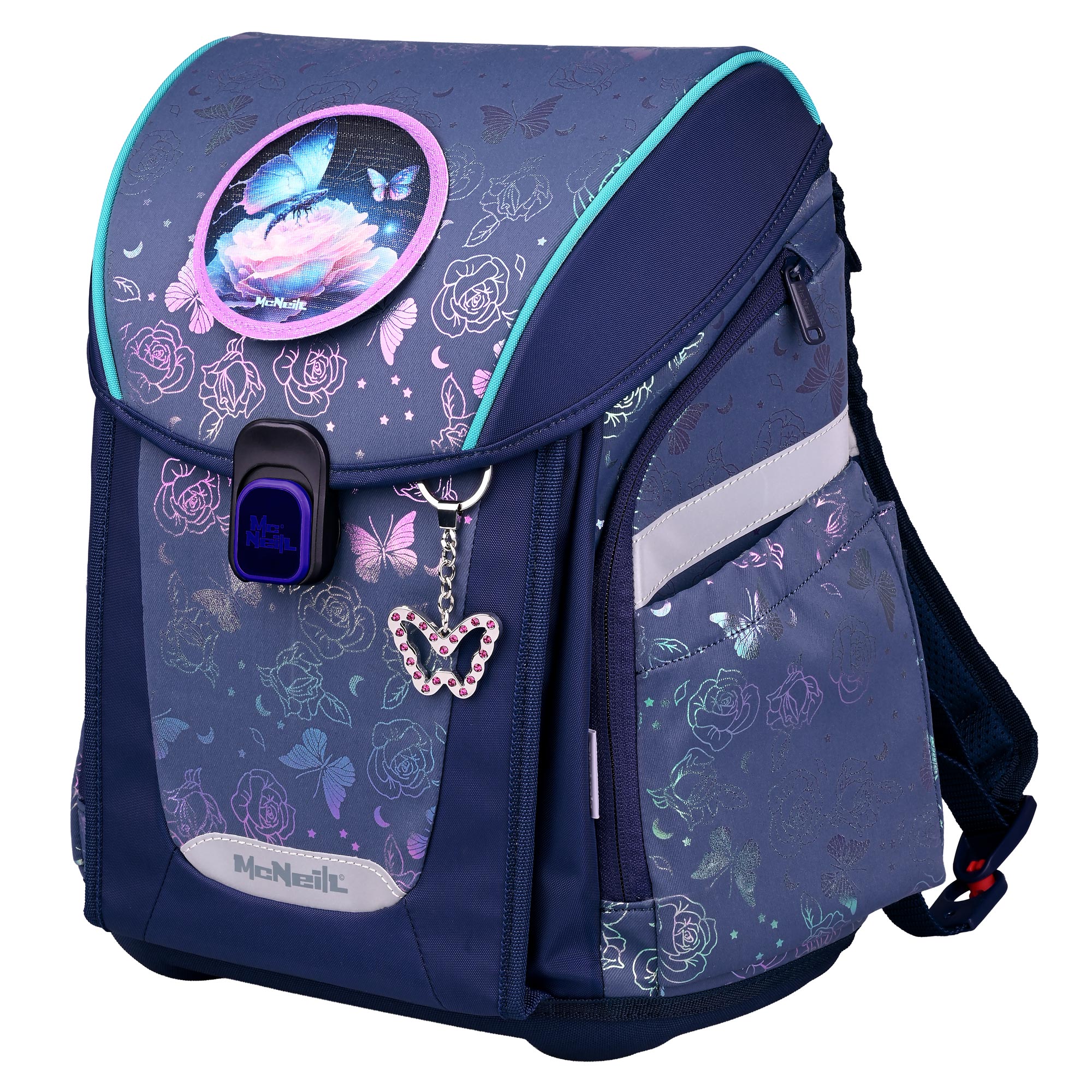 McNeill Primo Roses Schulranzen – 9-teiliges Set mit Brotdose, Trinkflasche & zwei McAddys – Bild 3