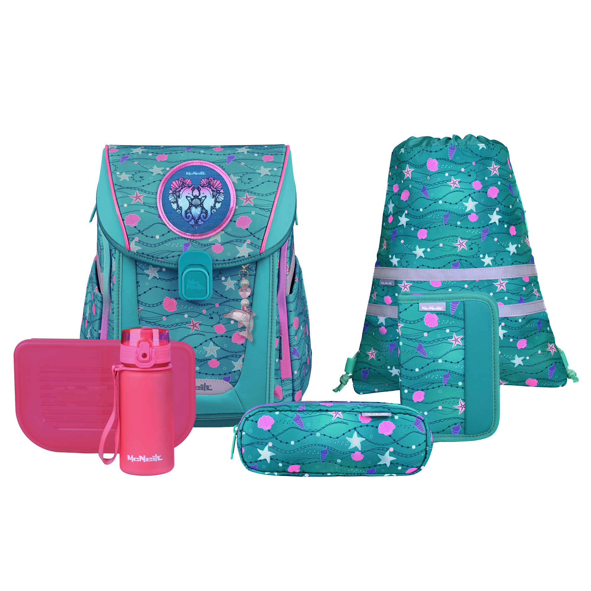 McNeill Primo Seafish – 9-teiliges Set mit Brotdose, Trinkflasche & zwei McAddys – Bild 2