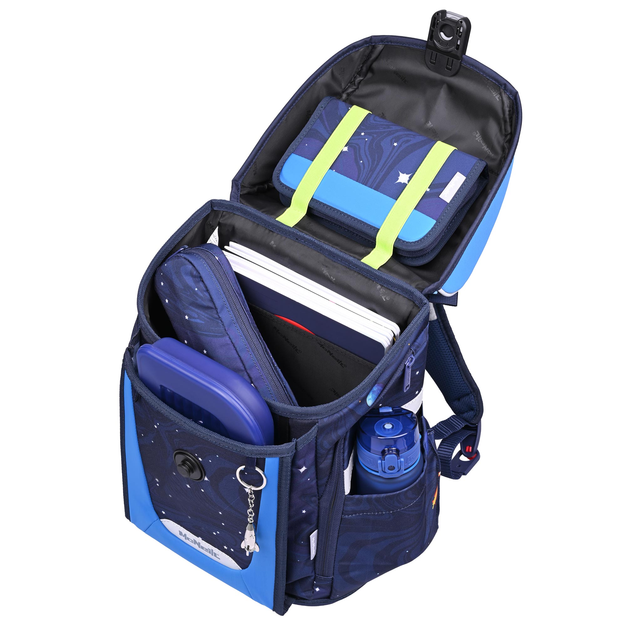 McNeill Primo Space Schulranzen – 9-teiliges Set mit Brotdose, Trinkflasche & zwei McAddys – Bild 6